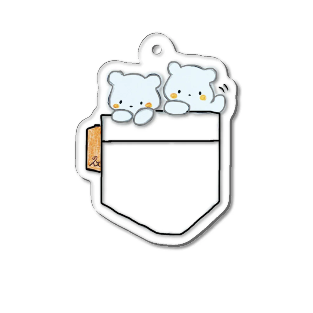 クンちゃんシロちゃんSHOP🐻‍❄️🐻‍❄️のクンちゃんシロちゃん　ポケットもどき Acrylic Key Chain