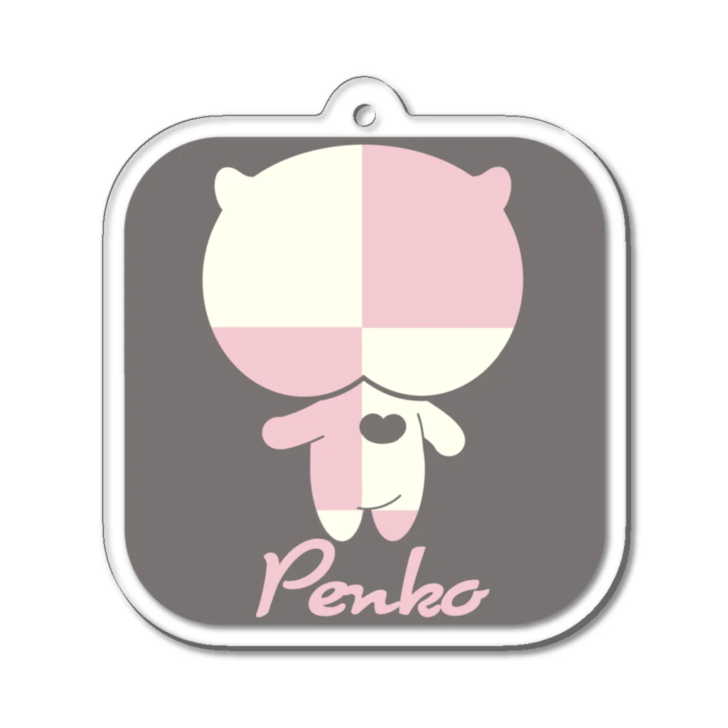 chienuHoppeStoreのぺんこ（PINK/IVORY) Acrylic Key Chain