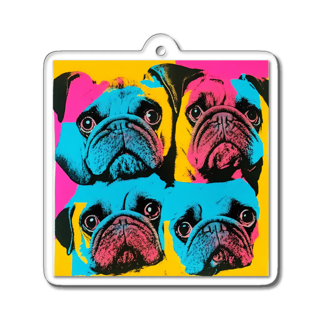 TakashiSのsurprised face pug Acrylic Key Chain