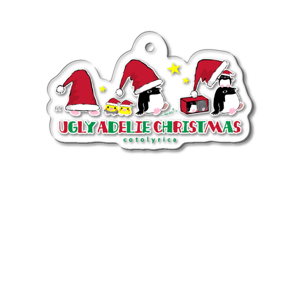 LittleLoroのUGLY ADELIE CHIRISTMAS 0586 アデリーペンギン サンタ帽子 横並び Acrylic Key Chain