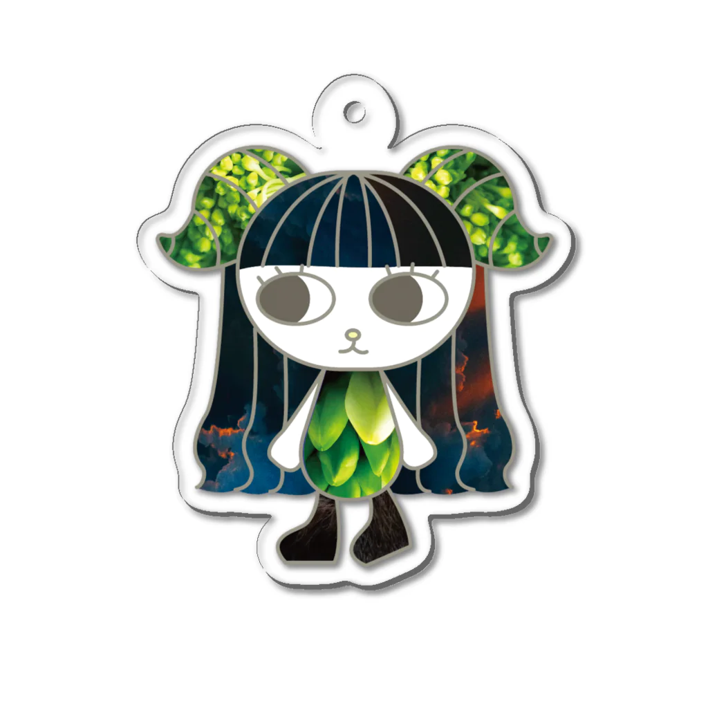 Yoko/foundationのgreen girl Acrylic Key Chain