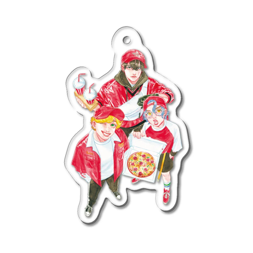 わわわ！デリバリーのIt's a Pizza! Acrylic Key Chain