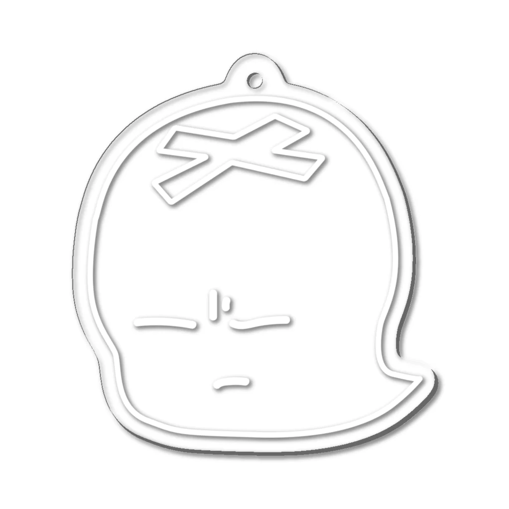 はっちゃんのたんこぶ　おばけのブクボー　モノクロ Acrylic Key Chain