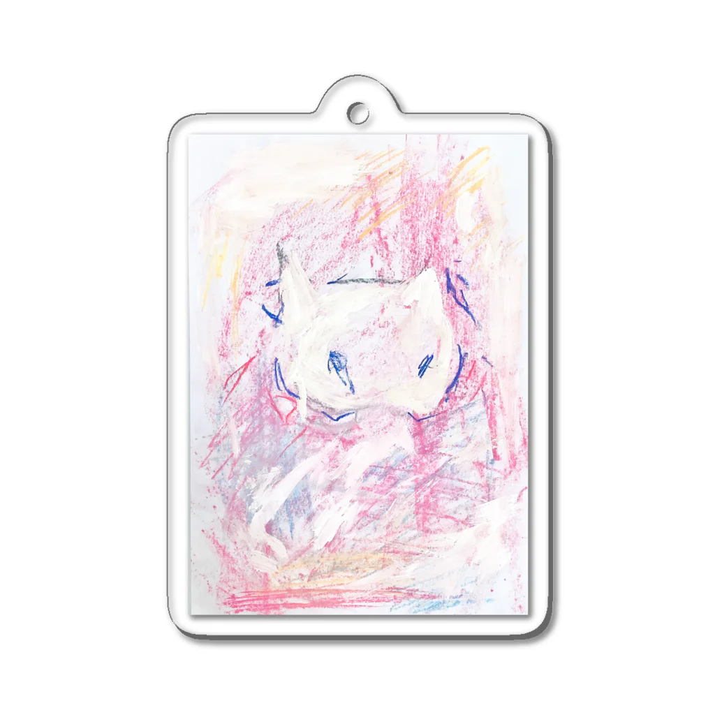 ゆめから拾ったもの屋さんのふわふわねこちゃん Acrylic Key Chain