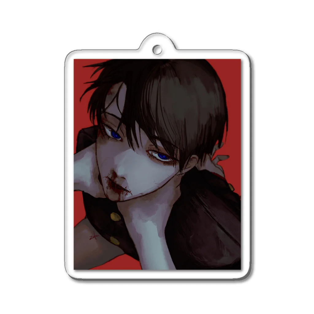 zakuの黒髪学生服の少年 Acrylic Key Chain