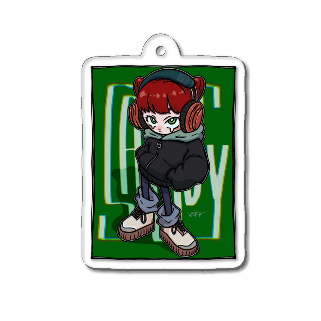 まおちのヘッドフォンちゃん Acrylic Key Chain