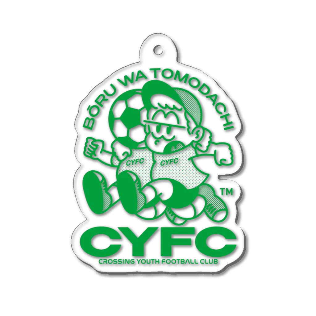 マチダタケルのSUZURIのお店のCYFC | CROSSING YOUTH FOOTBALL CLUB アクリルキーホルダー