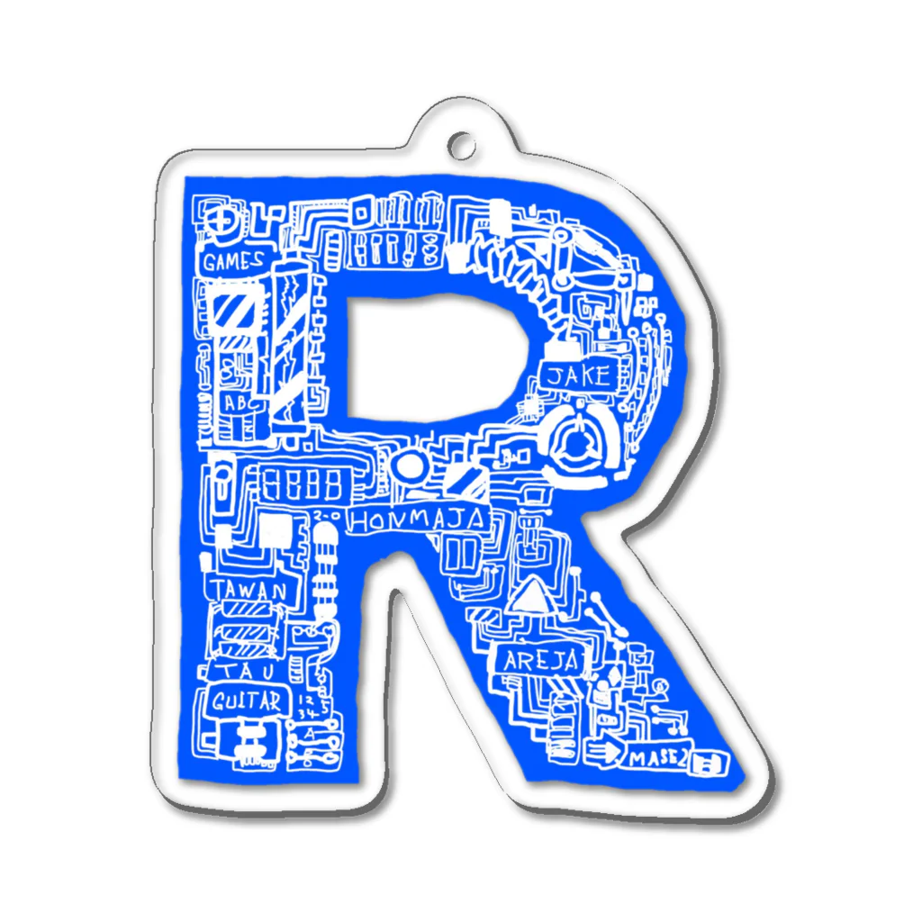 R-GAMES2.0のメカＲロゴアオ Acrylic Key Chain