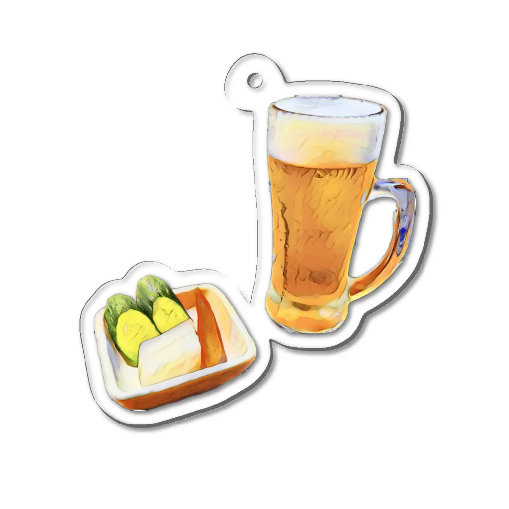 u_maのビールとお漬物 Acrylic Key Chain