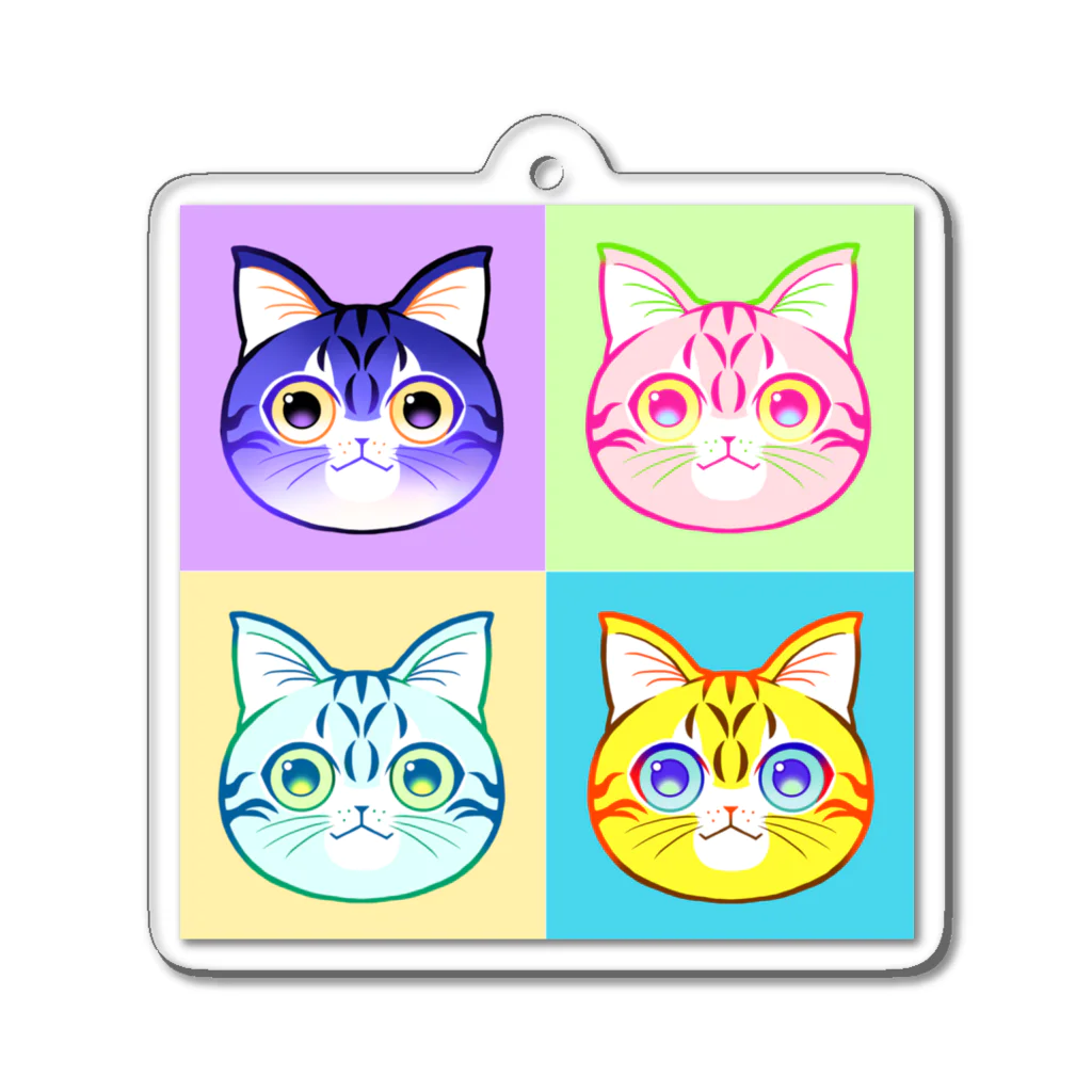 02のねこたち Acrylic Key Chain