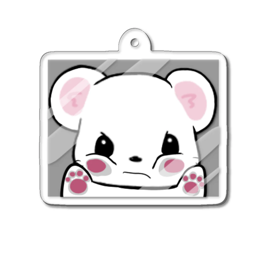 ちーきーオコジョのちーきーオコジョ(窓にぴとっver) Acrylic Key Chain