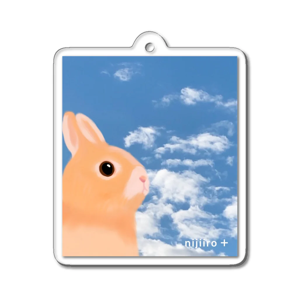 虹色PLUSの空を見上げて　うさぎさん Acrylic Key Chain