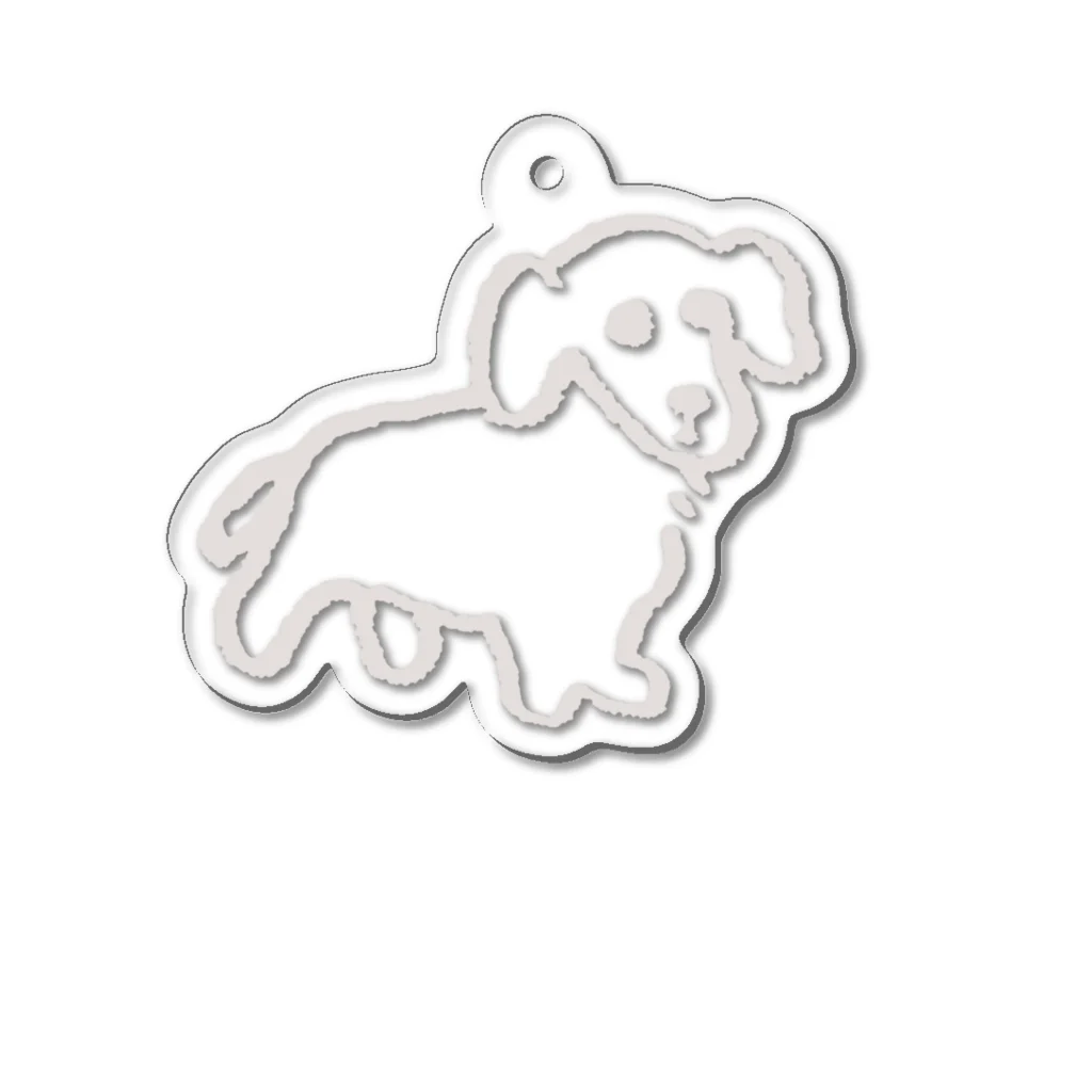 INU dayo SHOPの白いちまいカニンヘンダックス Acrylic Key Chain