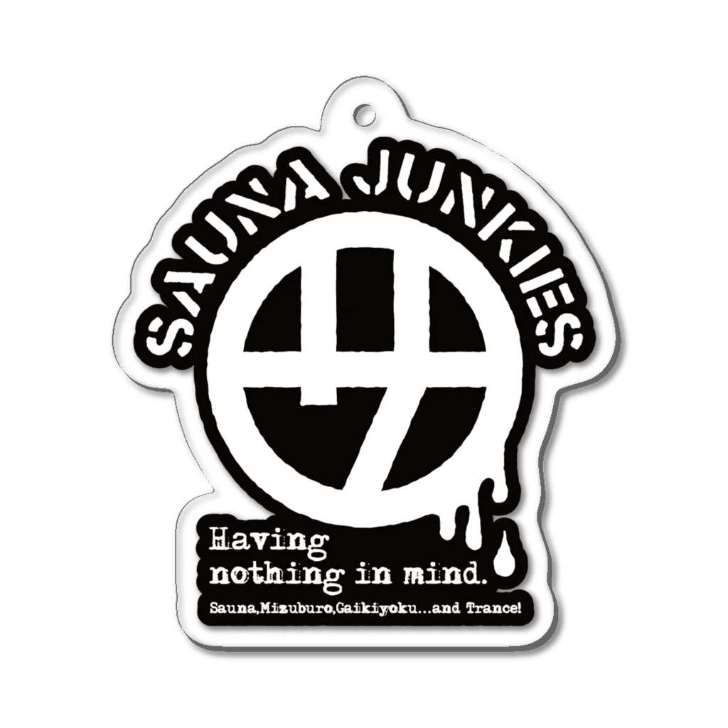 SAUNA JUNKIES | サウナジャンキーズのマルサ アクリルキーホルダー（白） Acrylic Key Chain