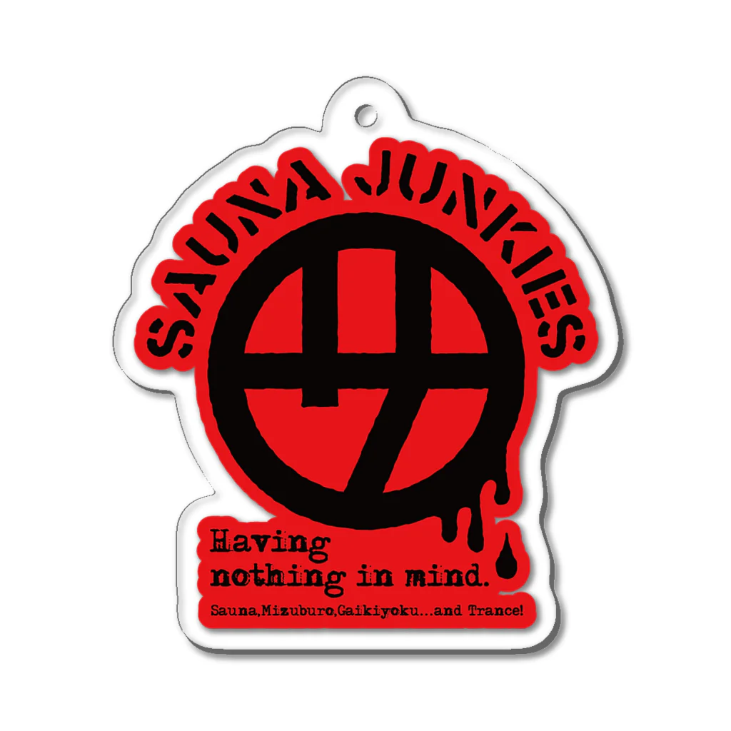 SAUNA JUNKIES | サウナジャンキーズのマルサ アクリルキーホルダー（赤） Acrylic Key Chain