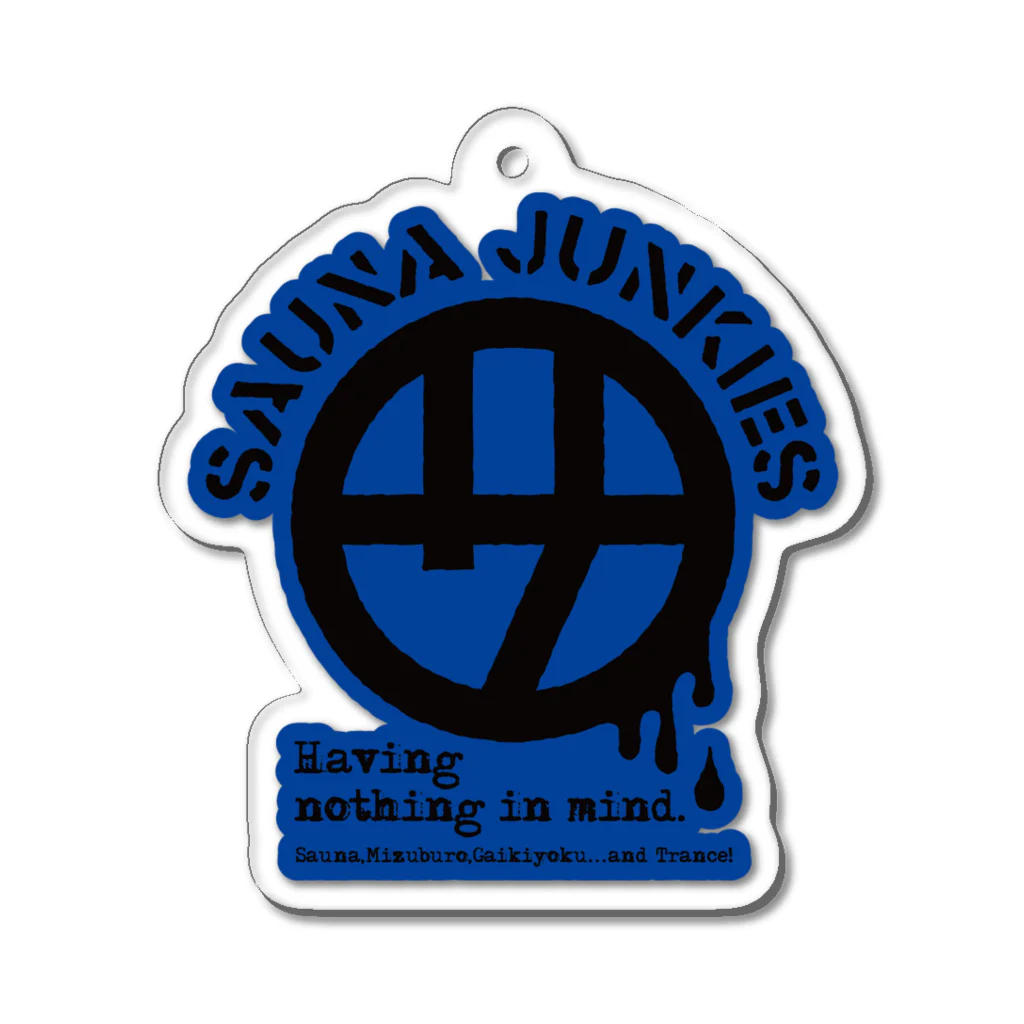 SAUNA JUNKIES | サウナジャンキーズのマルサ アクリルキーホルダー（青） Acrylic Key Chain