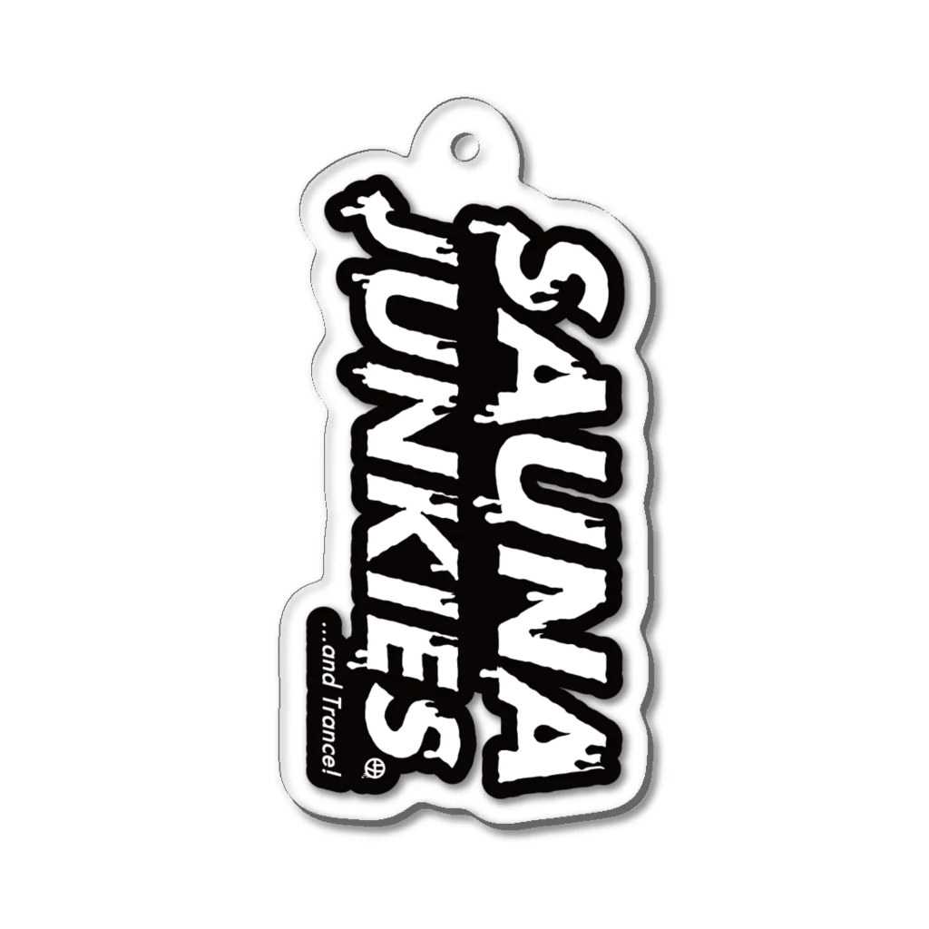 SAUNA JUNKIES | サウナジャンキーズのメルティーロゴ アクリルキーホルダー（白） Acrylic Key Chain