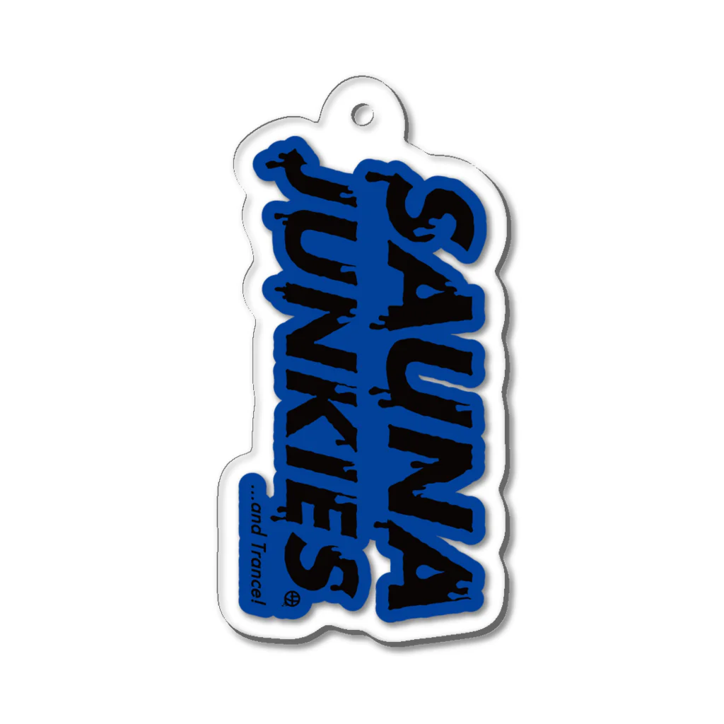 SAUNA JUNKIES | サウナジャンキーズのメルティーロゴ アクリルキーホルダー（青） Acrylic Key Chain