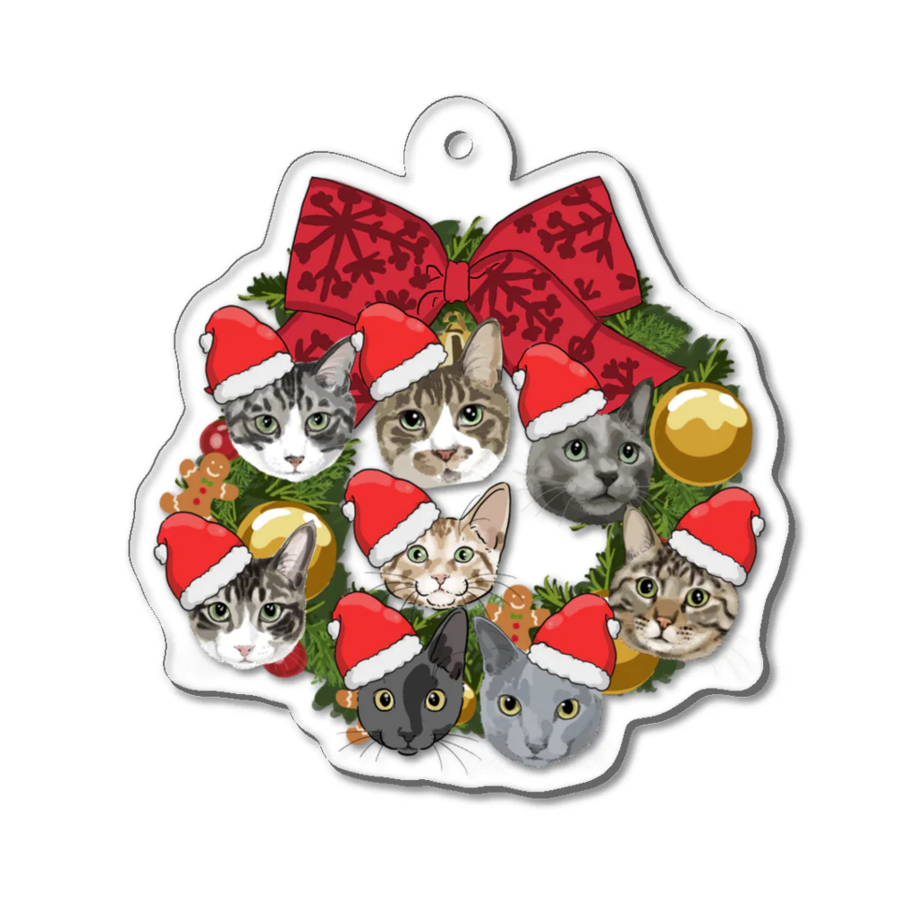 みきぞーん｜保護猫 ミッキー画伯と肉球とおともだちのmuchaguraainima　christmas Acrylic Key Chain