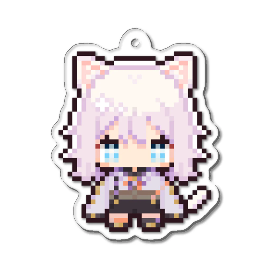 nekozoe_chanの猫添しらたま【ドット絵①】 Acrylic Key Chain