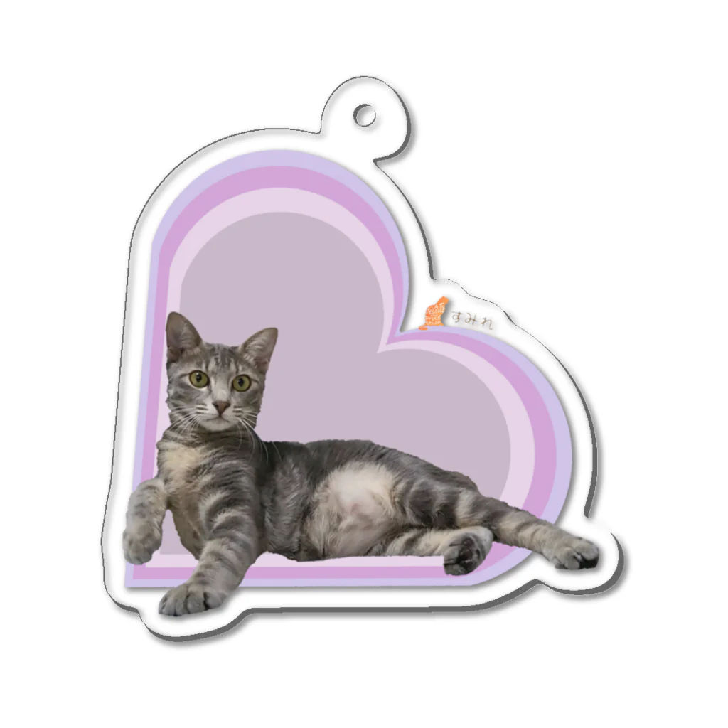 保護ねこの家の２代目個性派すみれちゃんby黒豆猫 Acrylic Key Chain