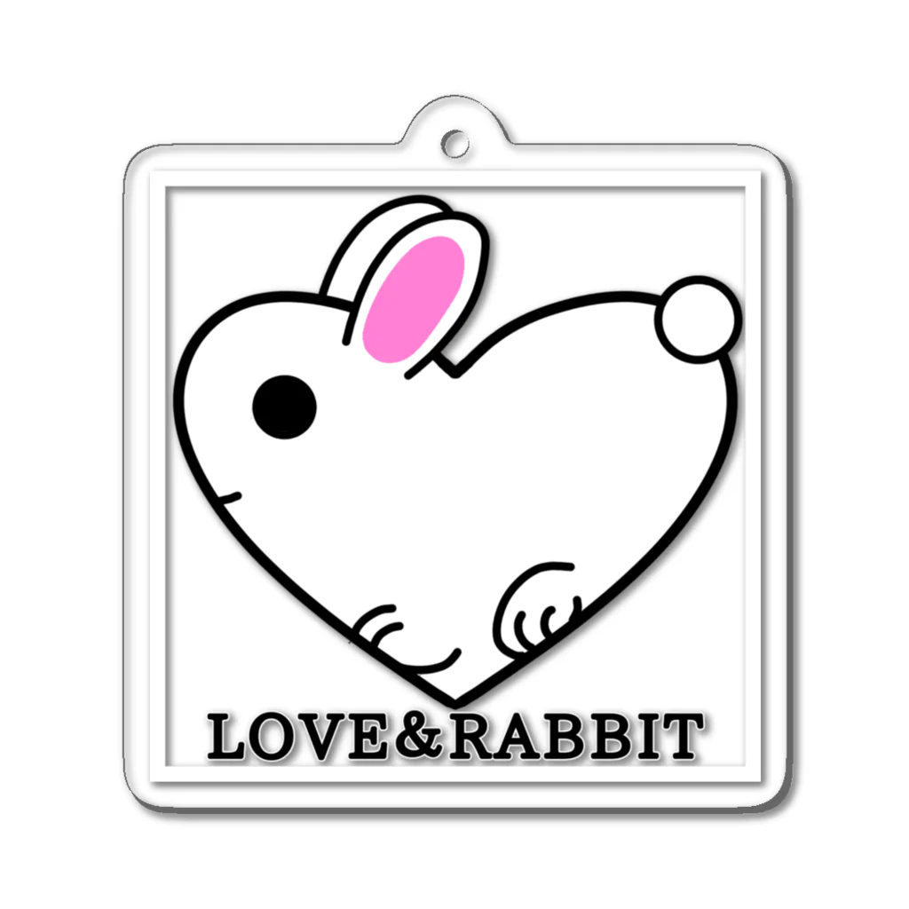 kazeou（風王）のLOVE＆RABBIT(白枠) Acrylic Key Chain