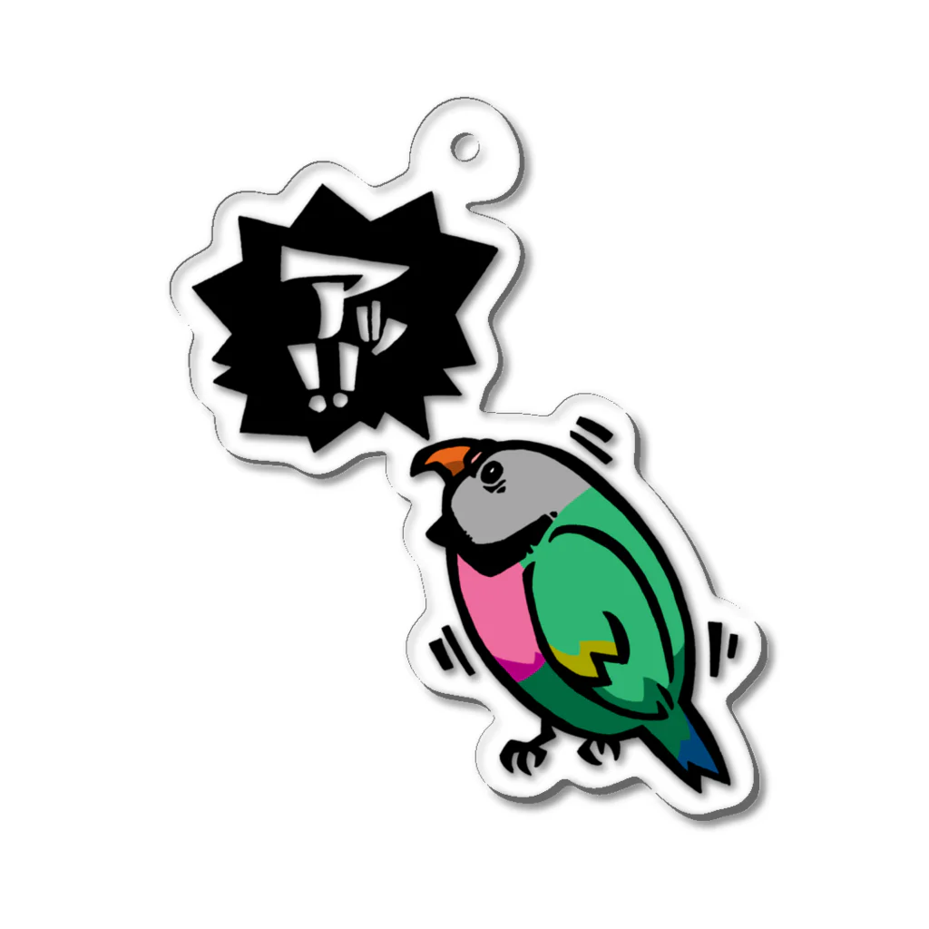 カゲトラのダルマインコのカゲトラさん（呼び鳴き・吹き出し付） Acrylic Key Chain