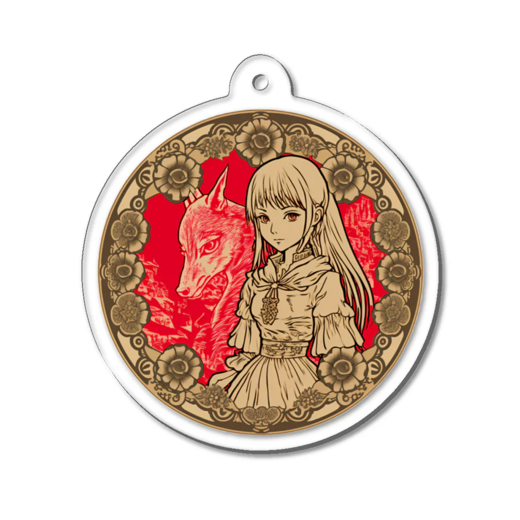 かがみの向こうの赤ずきんのかがみの向こうの赤ずきん Acrylic Key Chain