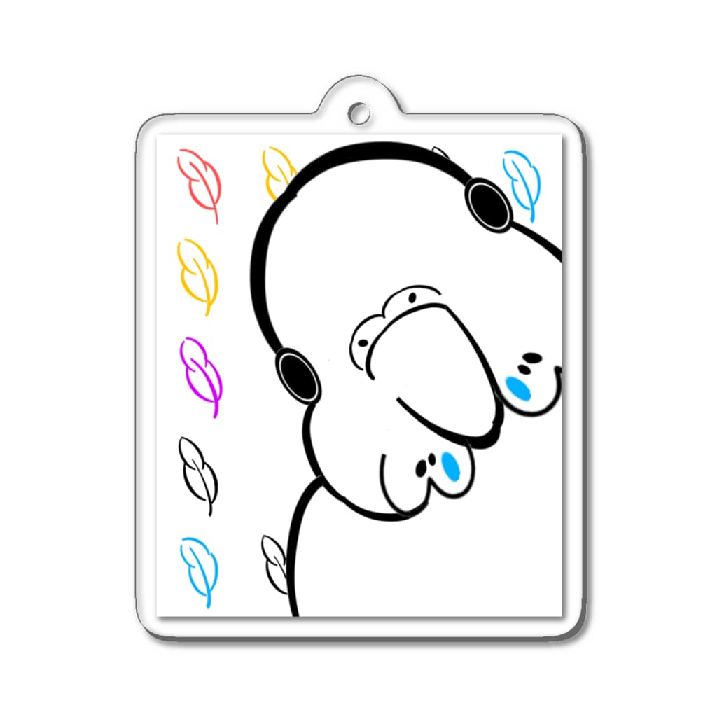 いっぷく処 てんてんのとりばーど(羽カラフル) Acrylic Key Chain