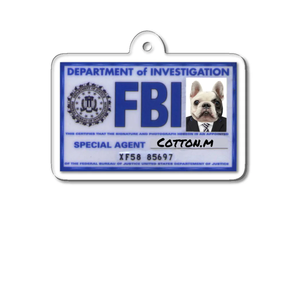 愛犬 コットンのfbi アクリルキーホルダー