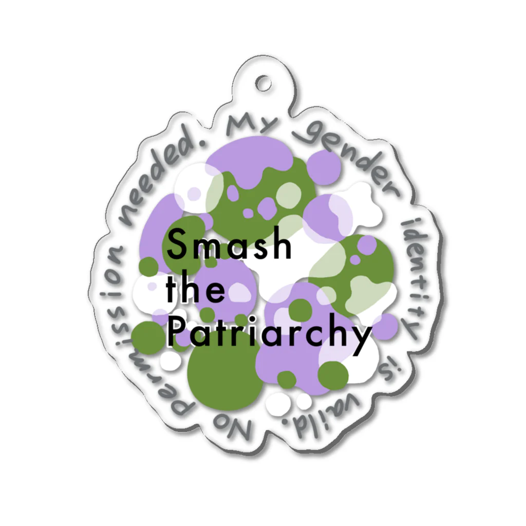 生存しよ！のsmash the patriarchy! ジェンダークィアフラッグカラー アクリルキーホルダー