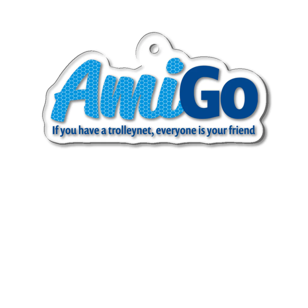 がさっ子クラブのAmiGo-網ーゴ ロゴ（ブルー） Acrylic Key Chain
