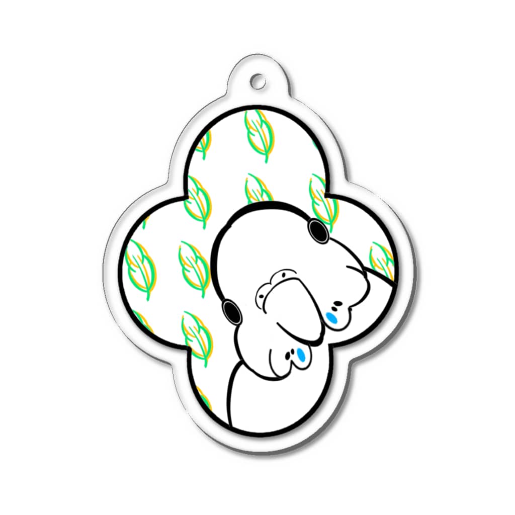 いっぷく処 てんてんのとりばーど(緑の羽小窓からこんにちは) Acrylic Key Chain