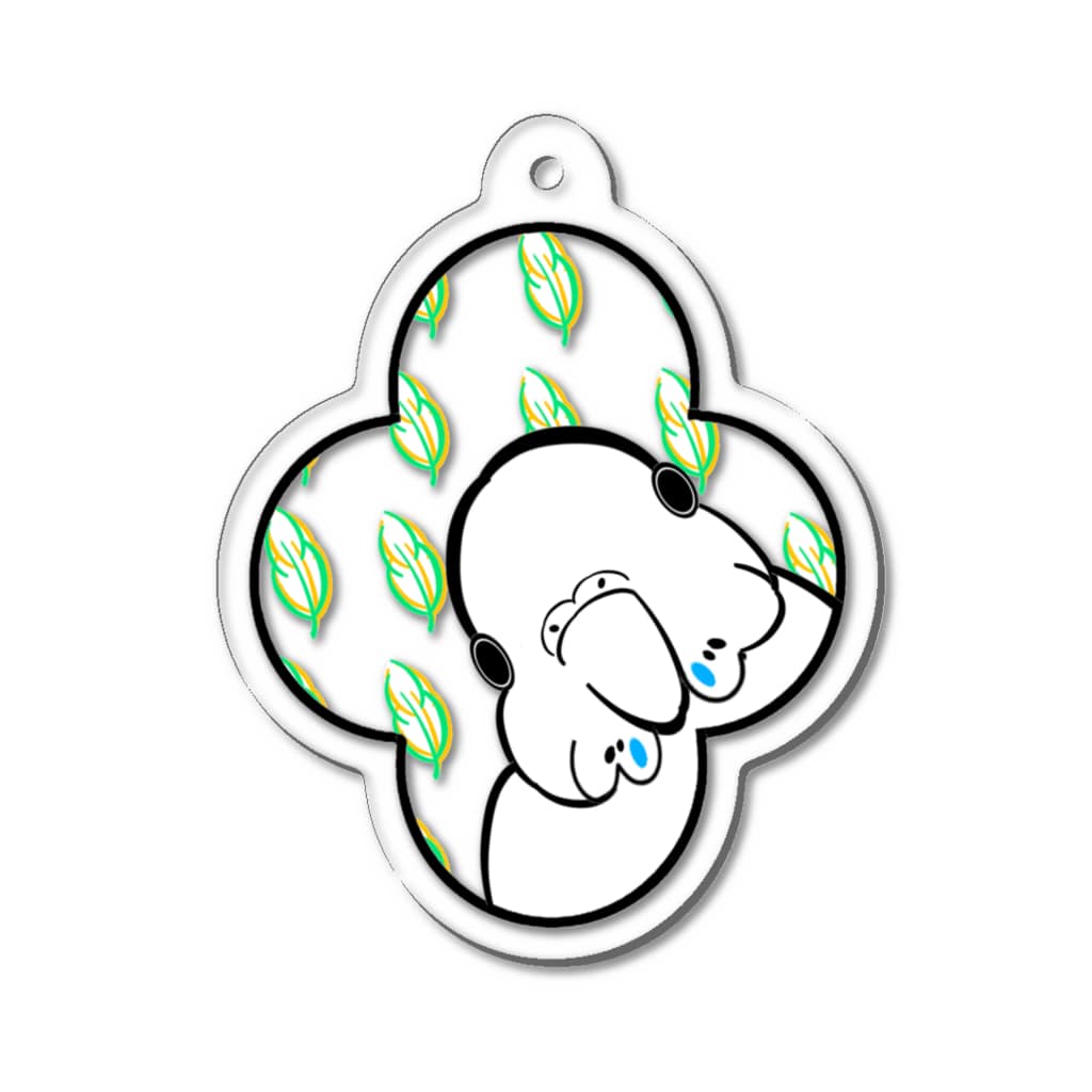 いっぷく処 てんてんのとりばーど(緑の羽小窓からこんにちは2) Acrylic Key Chain