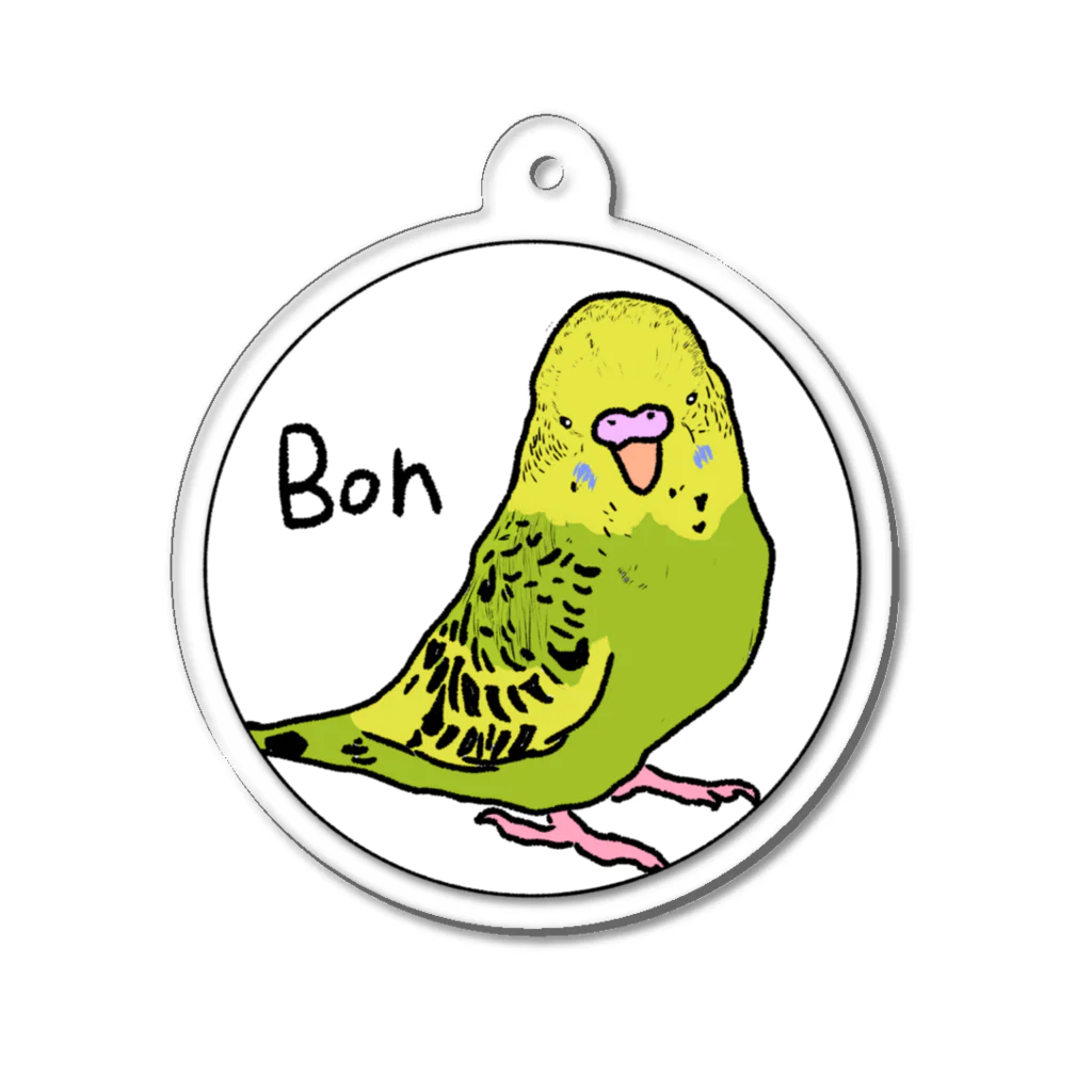 どうぶつたちのかわいいところのジャンボセキセイインコのボン様 Acrylic Key Chain