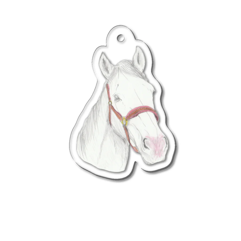 のんちゃん【ゆっくり競馬】ショップのサラブレッド芦毛 Acrylic Key Chain