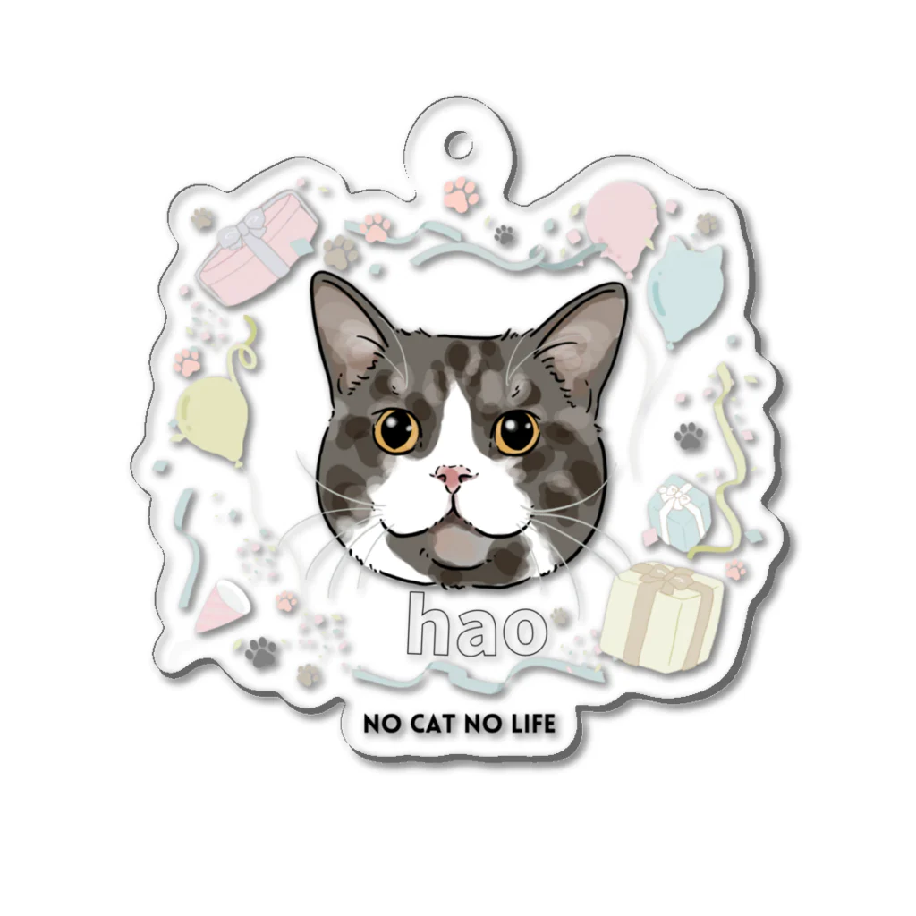 猫のイラスト屋さんのhao Acrylic Key Chain