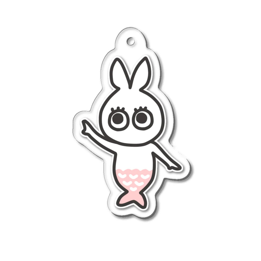 ぷなりつのうさぎマーメイド(レッド) Acrylic Key Chain