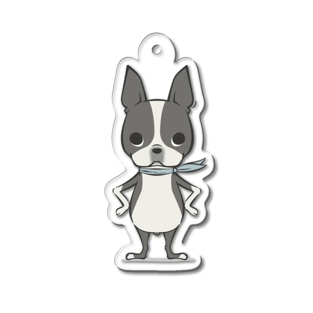 ぼすとんずのボストンテリア　マフラー Acrylic Key Chain