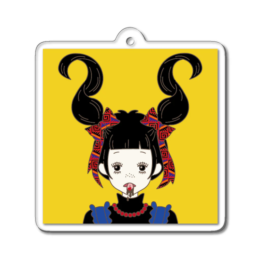 ハナイロの愛溶甘味配布日乙女　黒髪 Acrylic Key Chain