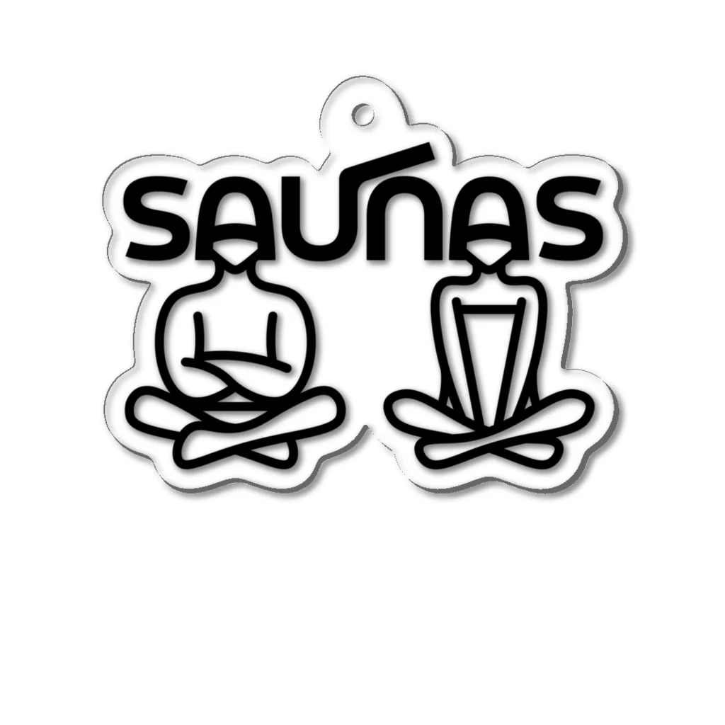 saunas.サウナーズのMonochrome.SaunasLogo Acrylic Key Chain