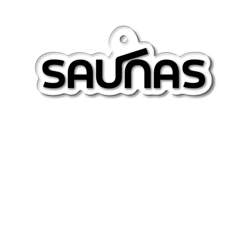 saunas.サウナーズのMonochrome.NameLogo Acrylic Key Chain