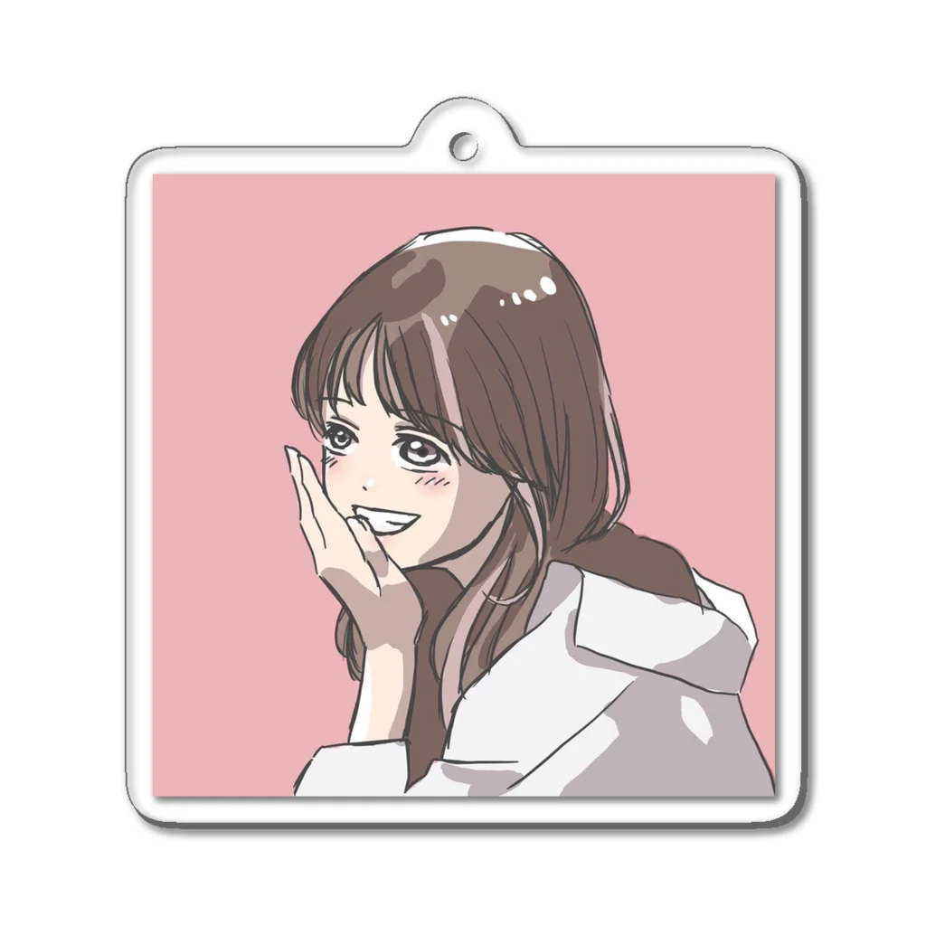 meiのいたずらな笑顔の女の子 Acrylic Key Chain