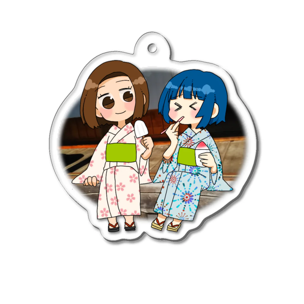 ゆず文房具店の文房具店のゆいちゃんと一緒の夏 Acrylic Key Chain