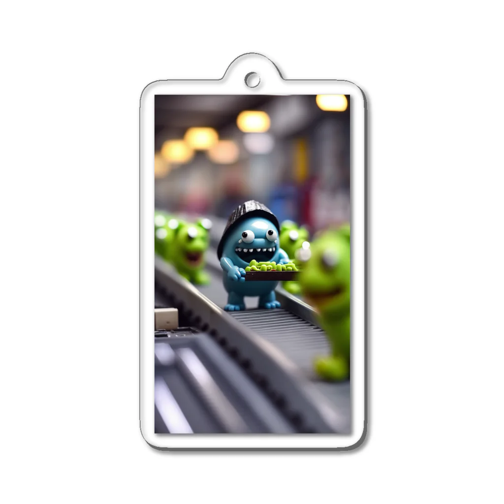 the_plastic_monstersのヘルメットの中はワクワクがいっぱい。【ヘルミー】 Acrylic Key Chain