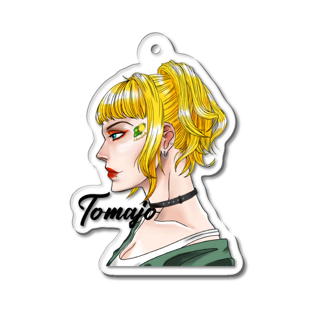 tomajo_NFTのtomajo #003 yellow aiko アクリルキーホルダー