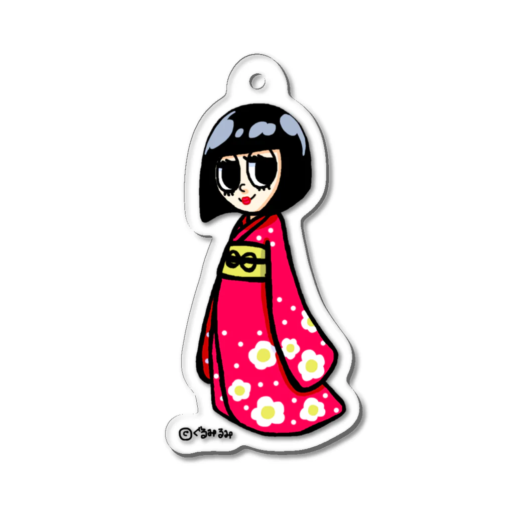 ぐるみ るみの日ノ子_花柄 Acrylic Key Chain