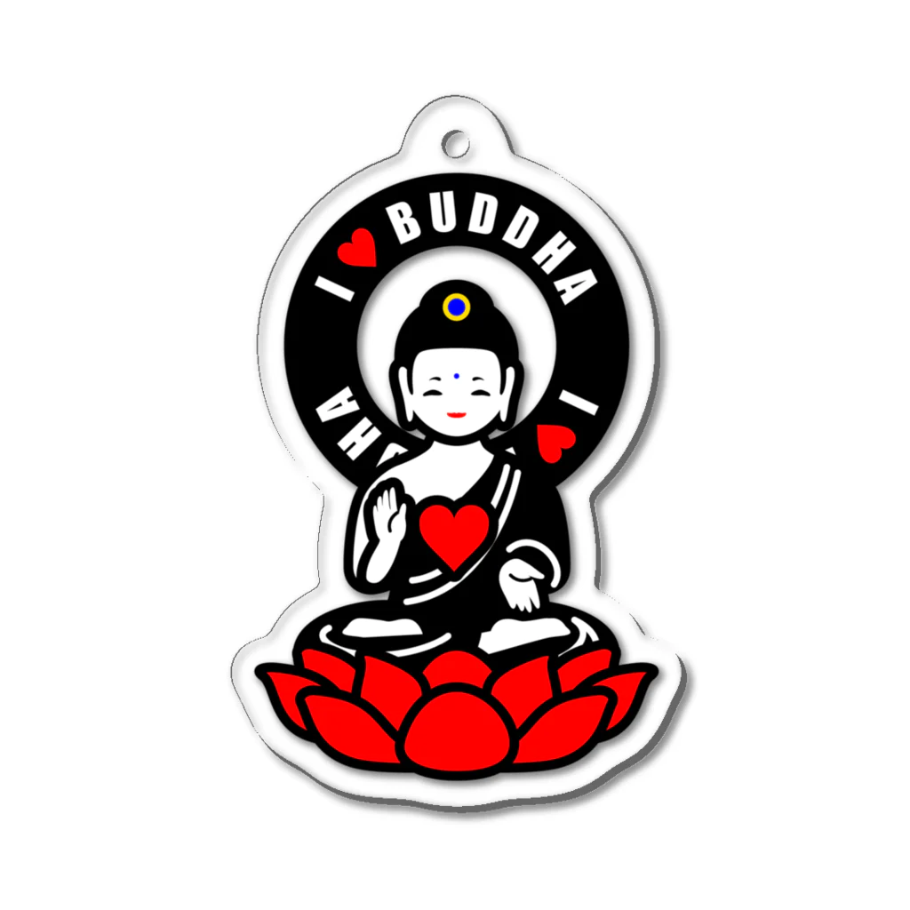 くねくね道のI ♡ BUDDHA Acrylic Key Chain