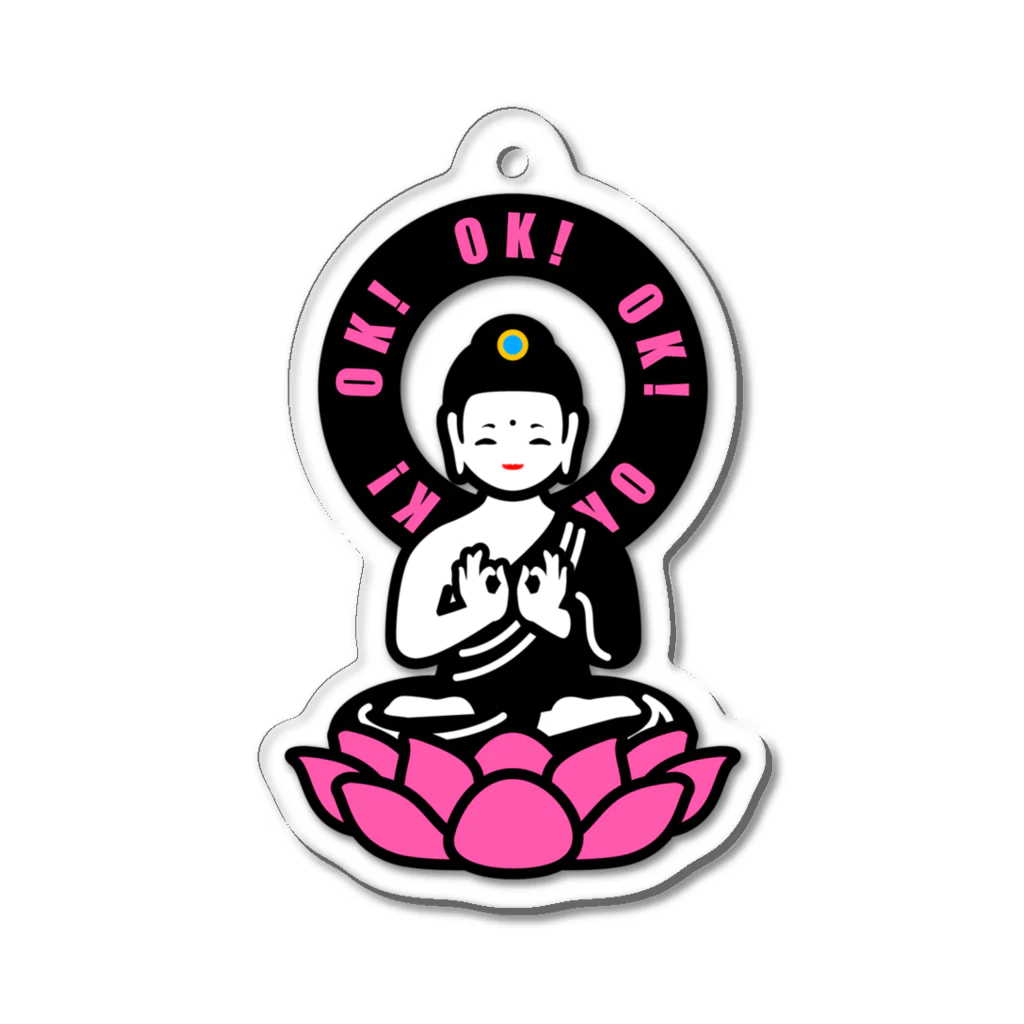 くねくね道のOK! BUDDHA Acrylic Key Chain