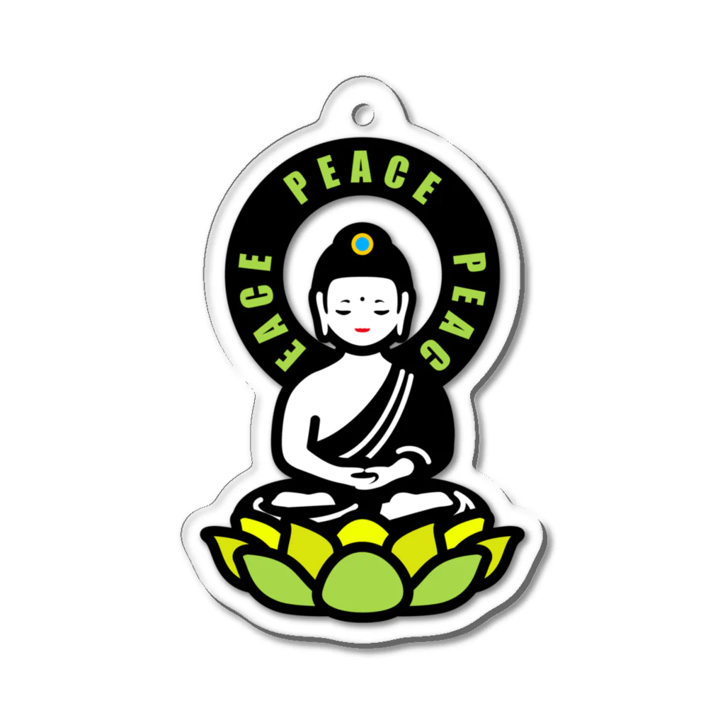 くねくね道のPEACE BUDDHA Acrylic Key Chain